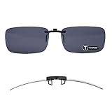 TERAISE Polarisierte Sonnenbrille mit Clip über Brillen Blendschutz UV404 für Männer Frauen Fahren Reisen Outdoor Sport (Black)