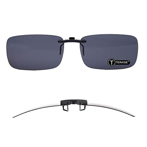 TERAISE Polarisierte Sonnenbrille mit Clip über Brillen Blendschutz UV404 für Männer Frauen Fahren Reisen Outdoor Sport (Black)