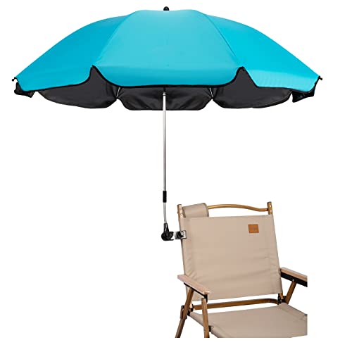 STARRY CITY Sonnenschirm für Stuhl mit Verstellbarer Klemme,mit Regenschirm Clip für Terrassenstühle,Strandstühle,liegestuhl,Rollstühle,Golfwagen (Hellblau)