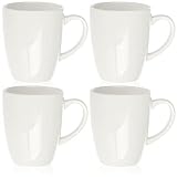 com-four® 4x Tassen, Kaffeetassen aus Keramik, Becherset für Kaffee, Cappuccino und Mokka, Teetasse mit 200 ml (04 Stück - weiß - 200ml)
