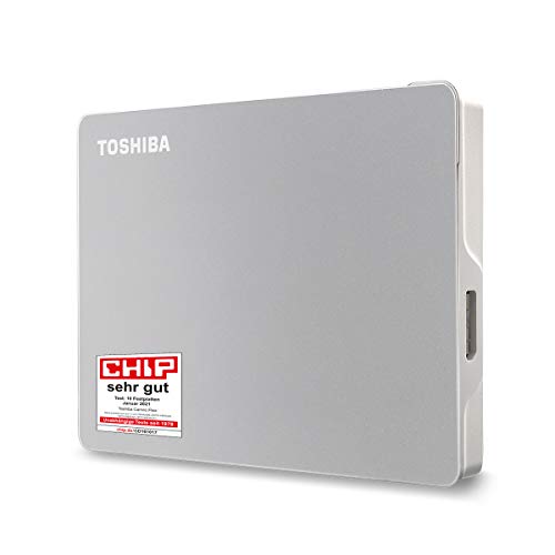 Toshiba Canvio Flex, 4 TB, Portable Externe Festplatte für Mac-Computer, Windows-PCs und Tablets, USB 3.2. Gen 1, inkl. USB-C- und USB-A-Kabel, Silber (HDTX140ESCAA), HDTX140ESCCA, 4TB