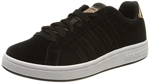 K-Swiss Damen Court TIEBREAK SDE Sneaker, Black/Rosegold/WT, 41.5 EU