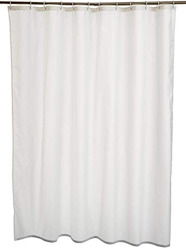 Amazon Basics Duschvorhang 180 x 180 cm - Weiß, Schimmelresistent und Wasserabweisend