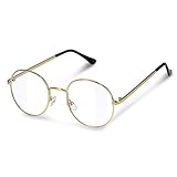 Navaris Retro Brille ohne Sehstärke - Damen Herren Vintage 50er Nerd Brille - Nerdbrille ohne Stärke - Metall Bügel Fassung