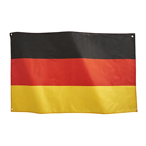 Runesol Deutschlandflagge 3x5, 91x152cm, Deutschland Banner 4 Ösen, Messingöse in jeder Ecke, Eurovision, ESC, Weltmeisterschaft, Deutsch, Premium Fahnen, Wasserdicht, Innen, Außen