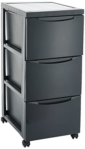 Iris Ohyama, Aufbewahrungsbox aus Kunststoff, Büro-Aufbewahrungsbox-Set mit 4 Boxen à 15 l, NTB-15, Transparent, B39,5 x T29 x H18,5 cm