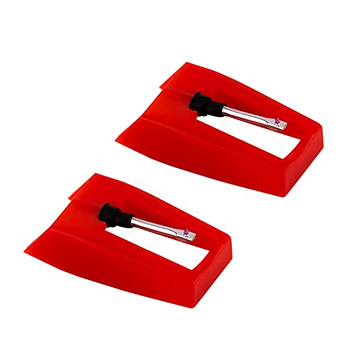 LUTER 2 Stück Nadel für Plattenspieler Plattenspieler Nadel Plattenspielernadeln Plattenspieler Stift Plattenspieler Nadel Ersatzzubehör für Schallplattenspieler (Rot)