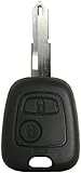Liamgate Ersatz Schlüsselgehäuse mit Rohling geeignet für Peugeot 206 Schlüssel mit 2 Tasten