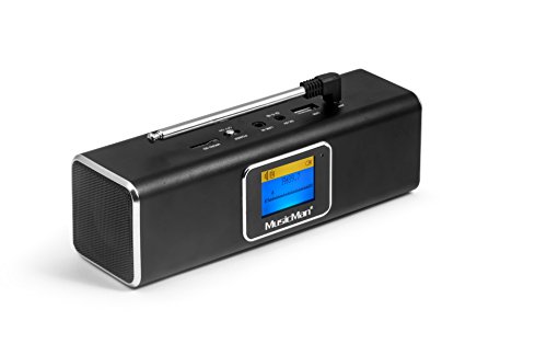 MusicMan 4663 DAB Bluetooth Soundstation BT-X29 mit intergriertem Akku und LCD Display (MP3 Player, Radio, MicroSD Kartenslot,USB Steckplatz) schwarz
