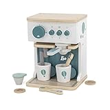 Kinderküche Kaffeemaschine mint - personalisierbar I Handmade Holzspielzeug ab 3 Jahren I Label-Label Zubehör Spielküche I Geburtstagsgeschenk für Kinder I Spielzeug mit Name