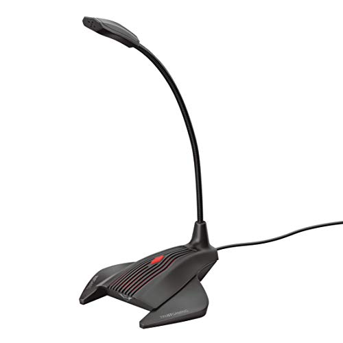 Trust GXT 239 Nepa Gaming Mikrofon für PC (Standmikrofon mit 3.5mm Klinke für Skype, Streaming, Twitch) - schwarz