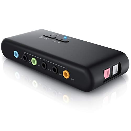 CSL - USB 7.1 Soundkarte extern 8-Kanal - Channel USB Soundbox - Dynamic 3D Surround Sound - für bis zu 8 Lautsprecher - gleichzeitige Aufnahme und Wiedergabe - analoge und Digitale Audiogeräte