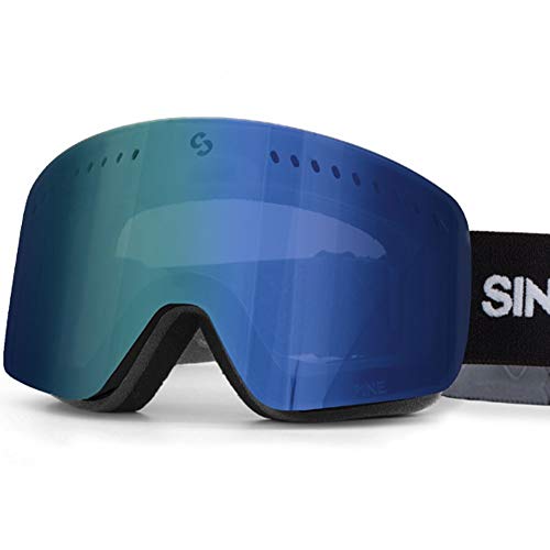 Sinner Pine Skibrille – Herren und Damen – 100% UV Schutz - Doppel-Objektiv – Anti Beschlag – Skihelm Kompatibel – Brillenträger – Schwarz/Blau