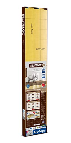 SELITBLOC 1,5 mm GripTec – 10,2 m² + Tape Verlegeunterlage für Vinyl- und Designböden mit rutschhemmender Oberfläche - Trittschalldämmung - auch für Fußbodenheizungen geeignet