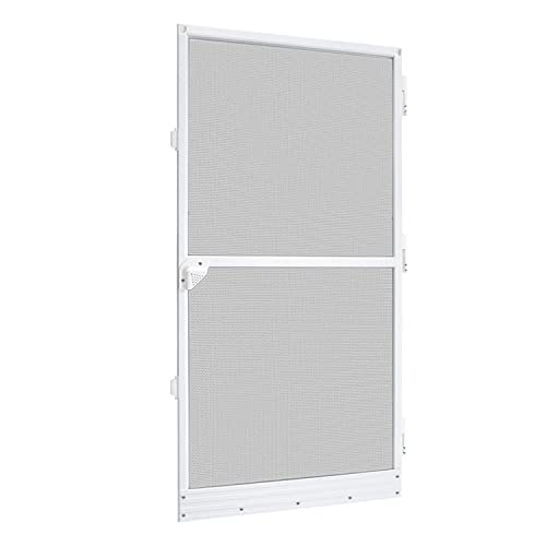 VA-Cerulean Fliegengitter Balkontür, Insektenschutz Tür Aluminium, Moskitonetz Mückennetz zum Einhängen, auf Maß zugeschnitten oder komplett aufgebaut, 120 * 240 cm, Weiß