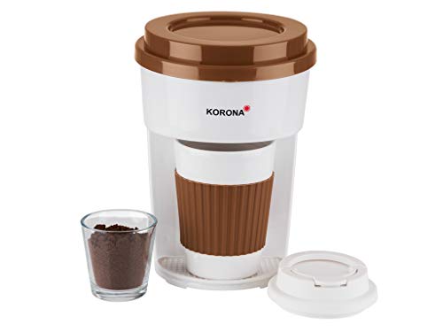 Korona 12202 Kaffeemaschine in braun/weiß | Filter Kaffeeautomat mit Becher To Go | 350 ml