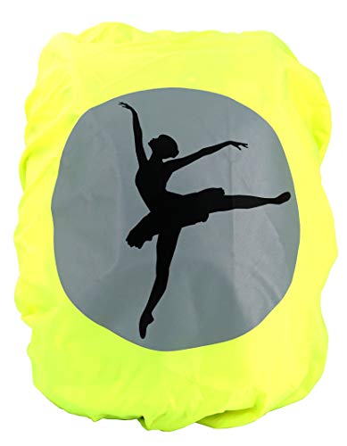 EANAGO Premium Schulranzen/Rucksack Regenschutz/Regenüberzug, ohne Nähte, 𝟭𝟬𝟬% 𝘄𝗮𝘀𝘀𝗲𝗿𝗱𝗶𝗰𝗵𝘁, mit Sicherheits-Reflektionsbild (Ballerina)
