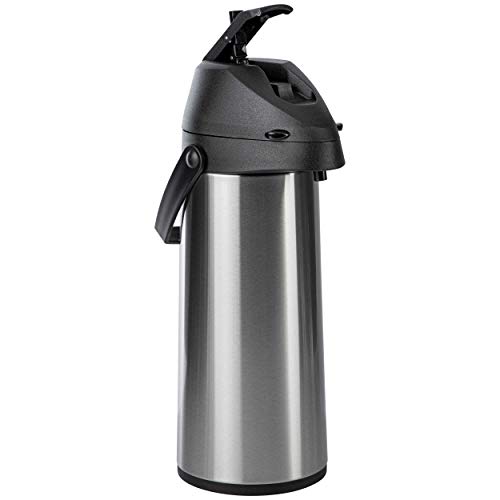 ONVAYA® Airpot Pumpkanne | 1,8 Liter | Isolierkanne | Thermoskanne | Getränkespender | Edelstahl mattiert | Kaffeekanne | Doppelwandig