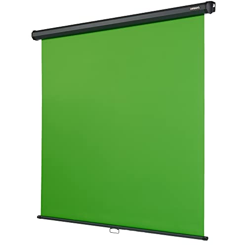 celexon Rollo Chroma Key Green-Screen zur Deckenmontage 200 x 190 cm - professionelle Studiokulisse/Hintergrund für Video-Übertragung, Webcam-Meeting