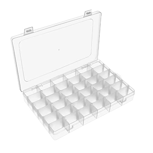 ColdShine 36 Fächern Aufbewahrungsbox Kunststoff Verstellbare Sortierbox Transparent Abnehmbare Aufbewahrungskoffer für Trennwänden Spulen Perlen Beautyzubehör