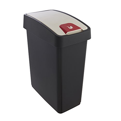 keeeper Premium Abfallbehälter mit Flip-Deckel, Soft Touch, 25 l, Magne, Graphit Grau