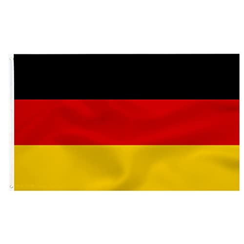 Germany Flag Deutschland Fahne 90 x 150 cm- Deutsche Flagge 100% Polyester leuchtenden Farben mit Messing-Ösen
