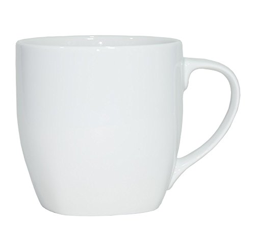 Set aus 6 Stück Tassen 400 ml aus echtem Porzellan, auch zum Bemalen bestens geeignet Porzellantassen Tasse Becher für Tee Kaffee Milch Cappuccino