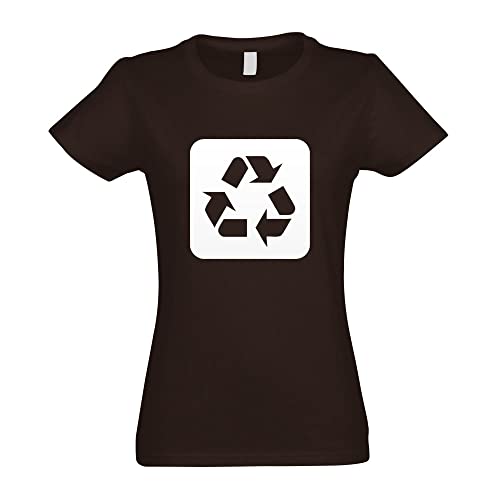 Recycling Entsorgung Piktogramme Tailliertes Damen und Frauen T-Shirt