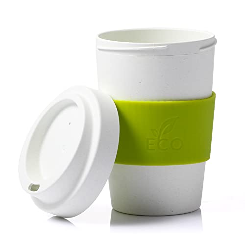 LEKOCH Kaffeebecher to go aus Plant-based PLA, 500 ML Kaffee Tee nachhaltig unterwegs , Travel Mug mit Deckel