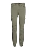 VERO MODA Damen Jeans Hose Stretch Denim Jogger Pants Cargo Stoffhose VMIVY, Farben:Grün-2, Größe:M / 32L, Beinlänge:L32