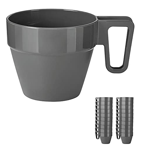 Grizzly Mehrweg-Tassen Set, 20 wiederverwendbare Kaffeebecher aus Kunststoff, stapelbar, spülmaschinenfest, bruchsichere, Kunststoffbecher mit Henkel