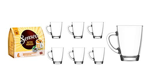 Senseo Kaffeepads Guten Morgen 10 Stk + 6 Gläser mit Henkel