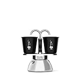 Bialetti Mini Express Induction, Induktionskaffeemaschine, 2 Tassen (100 ml), für alle Herdarten geeignet, Schwarz