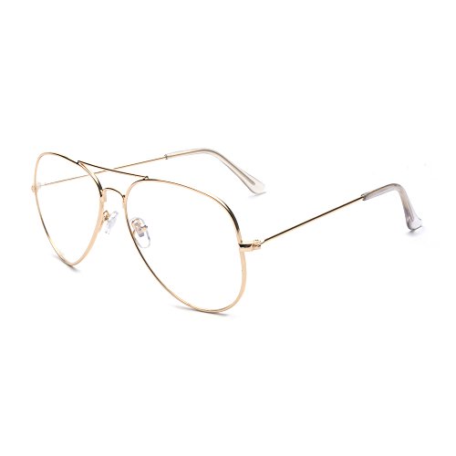 ALWAYSUV klassische Brille Metallgestell Brillenfassung Vintage Brille Dekobrillen