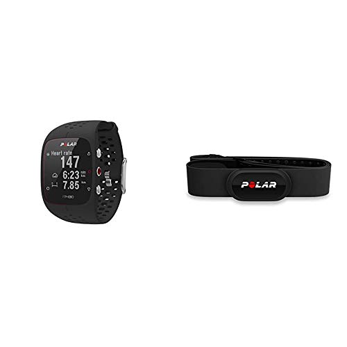 Polar Unisex – Erwachsene M430 GPS-Laufcomputer, schwarz, S & H10 Herzfrequenz-Sensor, Schwarz, M-XXL, Unisex, ANT+, Bluetooth, EKG, Wasserdichter Herzfrequenz-Sensor mit Brustgurt