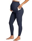 BAYDI Umstandsleggings Damen High Waist Blickdicht Schwangerschaftshose mit Taschen Schwangerschaft Yoga Aktivhose Weich elastisch Umstandsmode