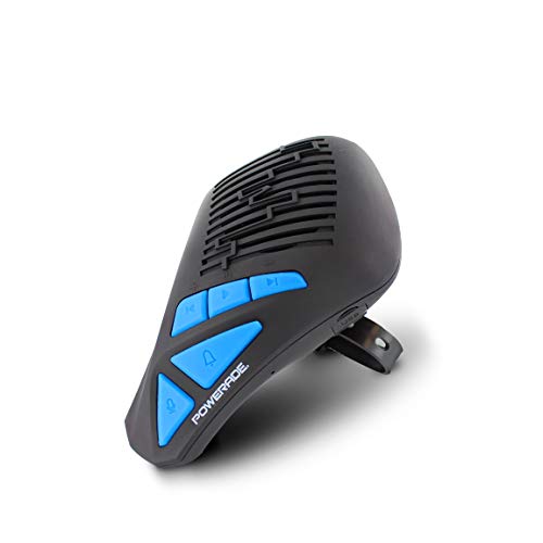 Powerade 477078 Fahrrad-Lautsprecher Bluetooth 5 Watt mit Freisprechfunktion und 15 Stunden Akkulaufzeit, Splashproof, Klingel schwarz