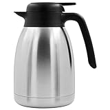 TRINKBASIS Isolierkanne 1,5 L – Thermoskanne aus doppelwandigem Edelstahl ideal als Kaffeekanne oder Teekanne für bis zu 10 Tassen Kaffee oder Tee hält 8 Stunden warm