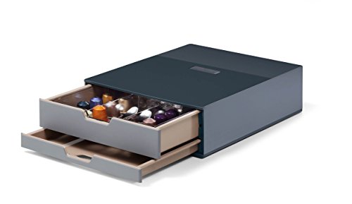 Durable Coffee Point Box S Aufbewahrungsbox (mit 2 Schubladen für Kaffee/Tee, Cateringbox für Kaffeestation/Büroküche) anthrazit, 338358