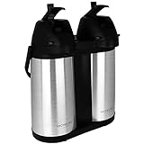 Michelino Pump Thermoskanne Doppel 2X 2L Getränkespender Kaffee Tee Pumpkanne Isolierkanne Pumpthermoskanne
