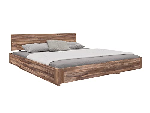 Woodkings® Holzbett Bett 160x200 Salomon Doppelbett Schlafzimmer Massivholz Design Holz Akazie Rustic Schwebebett Massive Naturmöbel Echtholzmöbel