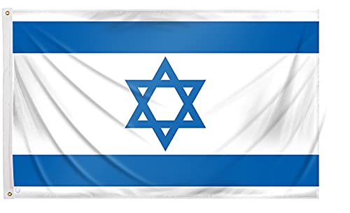 Große israelische Flagge 150 x 90 cm Balkonflagge Israel für den Außenbereich verstärkt mit zwei Metallösen