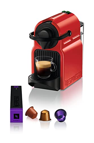Nespresso Kapselmaschine Inissia XN1005 von Krups | Sehr schnell betriebsbereit | Automatische Abschaltung | Kirschrot