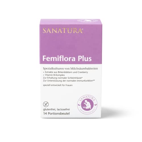 Sanatura Femiflora Plus – 105 g – Spezialkulturen von Milchsäurebakterien – 12 Mrd KBE pro Tagesdosis – speziell entwickelt für Frauen – vegan, glutenfrei, lactosefrei