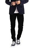 New Herren Stretch Skinny Slim Fit Flex Jeans Hose dehnbar Denim 98% Baumwolle & 2% Stretch Hosen, Skinny, Größe 28W x 30L (28S UK), Farbe Schwarz