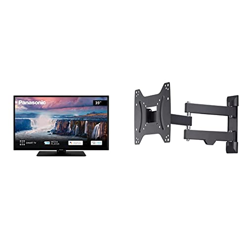 Panasonic TX-39JSW354 LED TV (39 Zoll Fernseher / 97 cm) schwarz & Hama TV Wandhalterung Schwenkbar, Neigbar (19-46 Zoll TV Halterung für Fernseher bis zu 20 kg, max. VESA 200x200) schwarz
