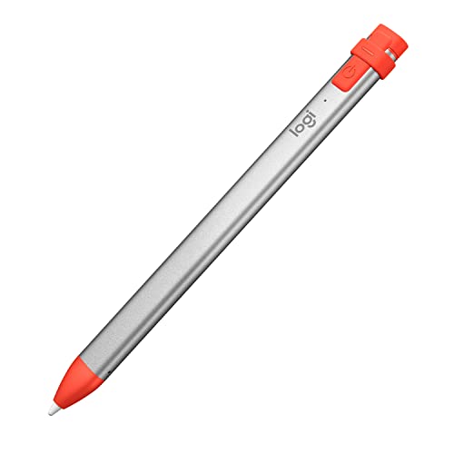 Logitech Crayon Digital Pencil for Education, digitaler Zeichenstift für alle ab 2018 veröffentlichten iPads mit Apple Pencil Technologie, Anti-Roll-Design und dynamischem Smart-Tip - Silber