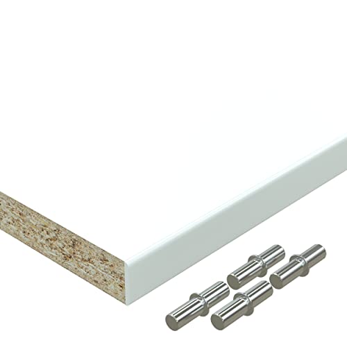 AUPROTEC Einlegeboden Regalboden 19 mm Holz Zuschnitt nach Maß Größe bis max 700 mm breit x 600 mm tief melaminharzbeschichtet mit Umleimer ABS Kante: Farbe weiß