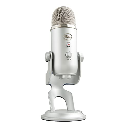 Blue Microphones Yeti Professionelles USB-Mikrofon für Aufnahmen, Streaming, Podcasting, Broadcasting, Gaming, Voiceover und mehr, Plug 'n Play auf PC und Mac - Silber