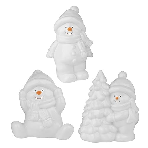 Ideen mit Herz Deko-Figuren Schneemänner 2 | 3 Designs & Größen | weiß | 3 Stück